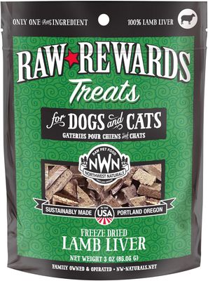 Northwest Naturals Raw Rewards Freeze Dried Lamb Liver Dog &amp; Cat Treats 3 oz