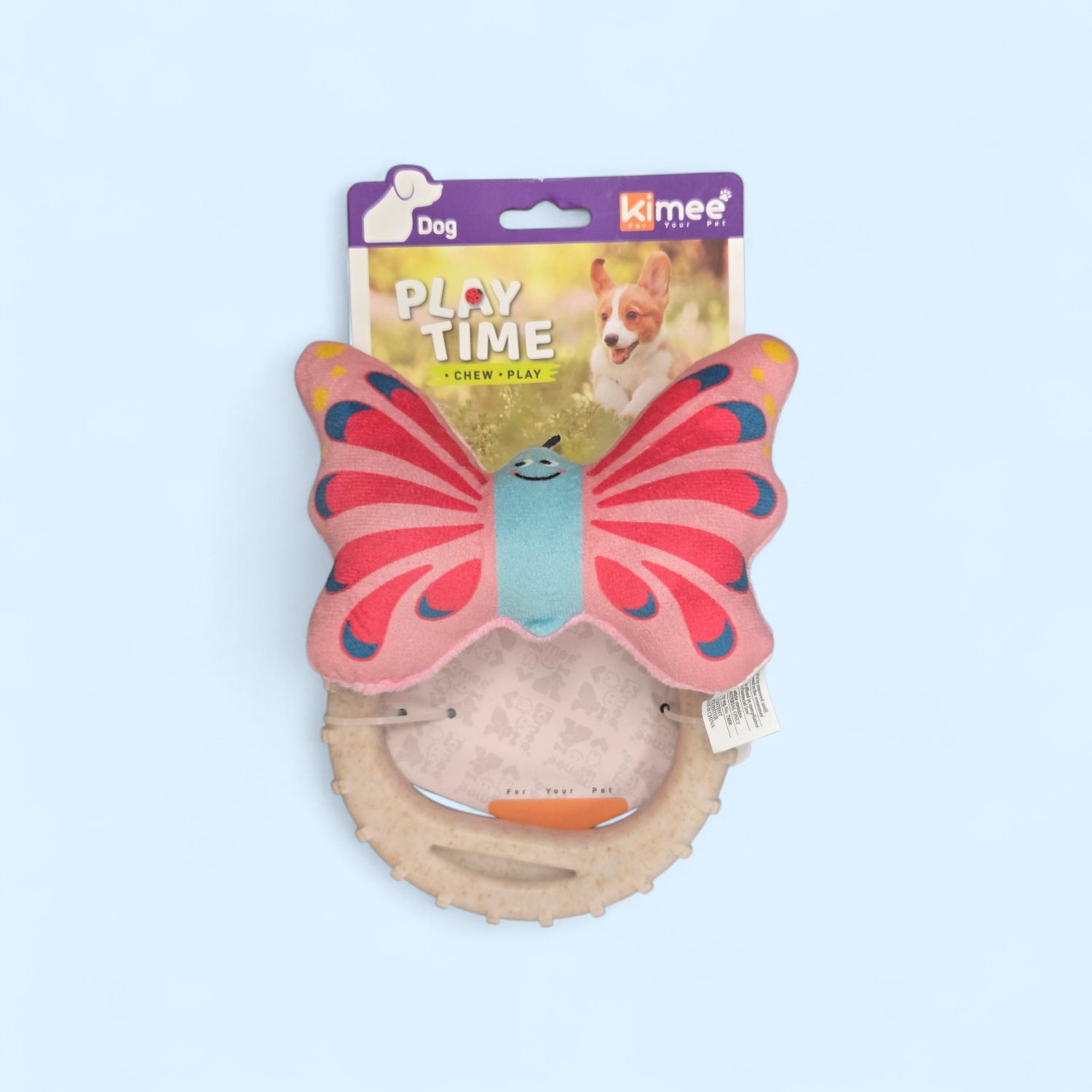 Kimee Play Time Chew Play Butterfly Ring Dog Toy