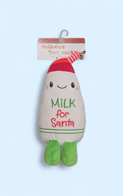 Smoochy Pet Pals Milk for Santa Plush Dog Toy Large