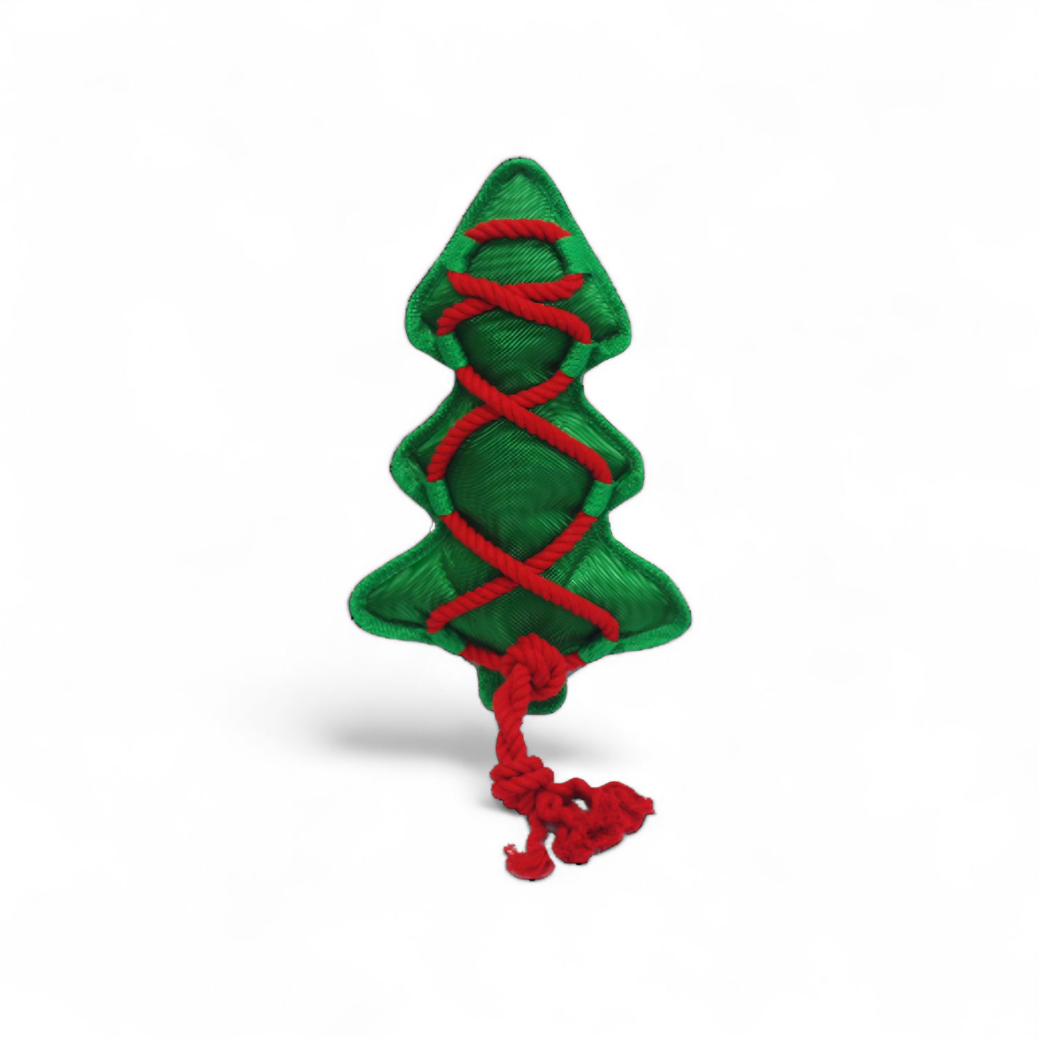 Multipet Cross-Ropes Holiday Christmas Tree Nylon Plush Dog Toy