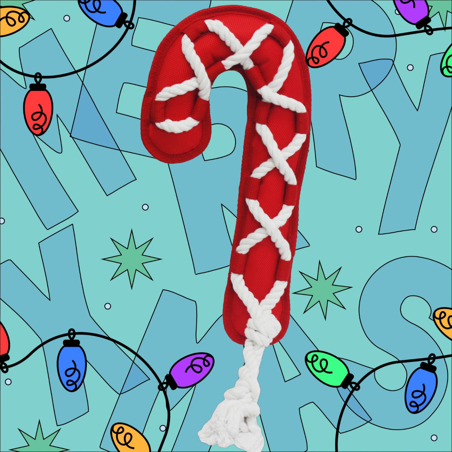 Multipet Holiday Cross Ropes Candy Cane 12 inches