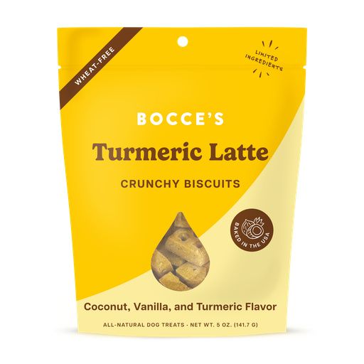 Bocce&#39;s Bakery Turmeric Latte Crunchy Biscuits Coconut, Vanilla &amp; Turmeric Recipe 5 oz