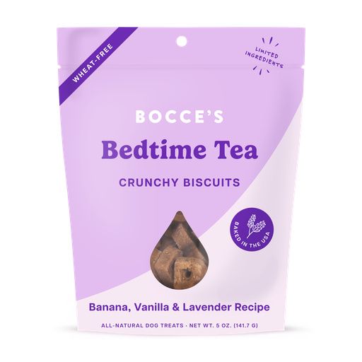 Bocce&#39;s Bakery Bedtime Tea Crunchy Biscuits Banana, Vanilla &amp; Lavender Recipe 5 oz