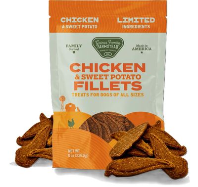 Gaines Family Farmstead Sweet Potato &amp; Chicken Fillets Dog Treats 8 oz