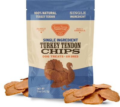 Gaines Family Farmstead Turkey Tendon Chips All Natural Dog Treats 5 oz
