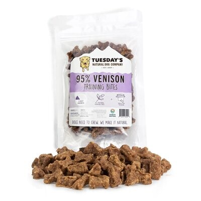 Tuesday's Natural Dog Company 95% Venison Training Bites Dog Treats 6 oz