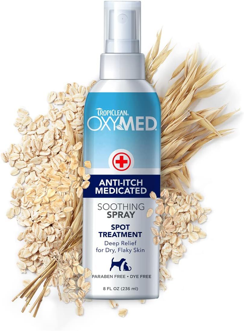 Tropiclean Oxymed Anti Itch Medicated Soothing Spray Spot Treatment 8 oz