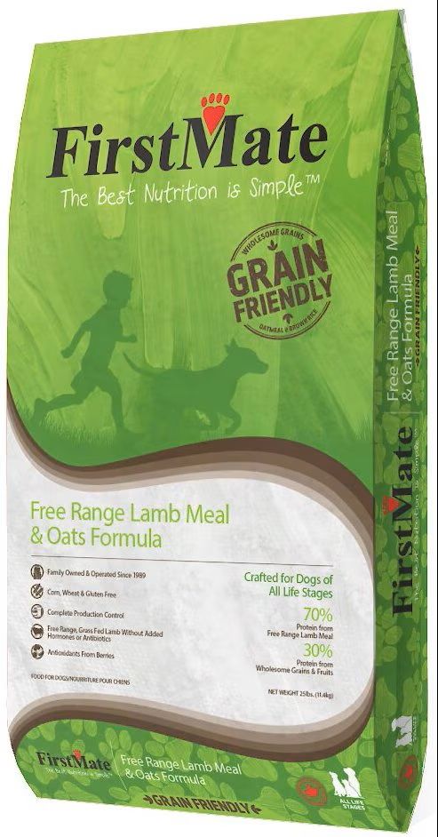 First Mate Free Range Lamb and Oats Formula Grain Friendly Dog Food 5 lbs