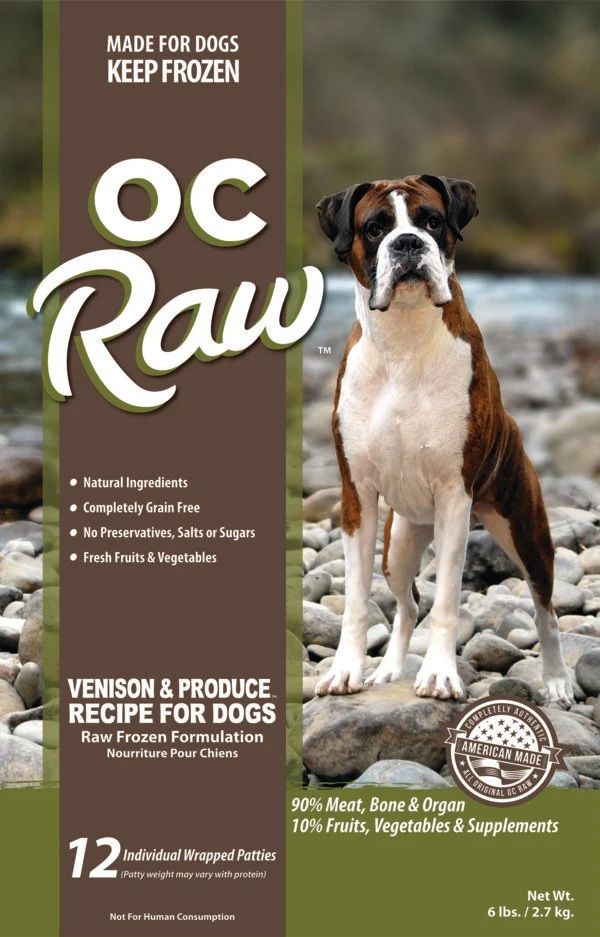 OC Raw Dog Frozen Food Venison &amp; Produce Mini Sliders 4 lbs