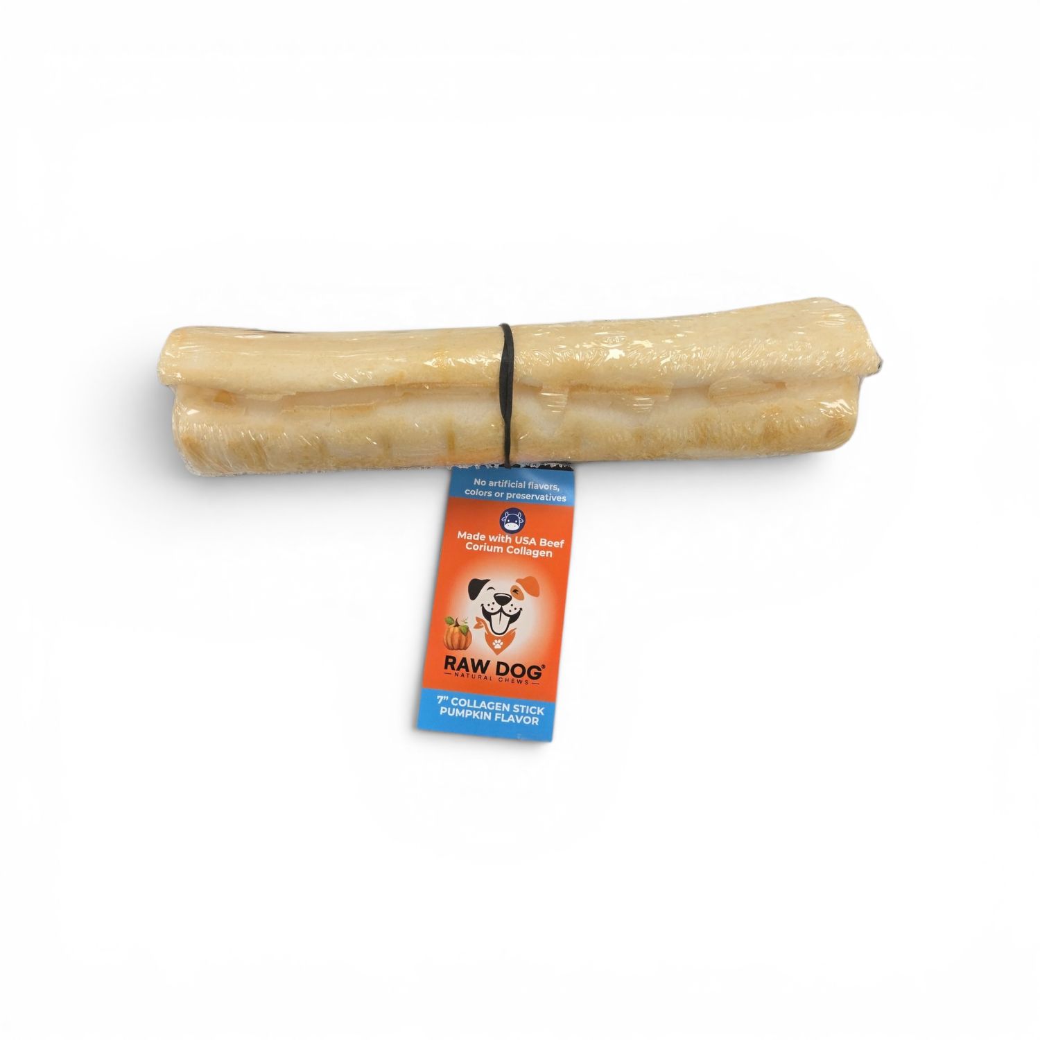 Raw Dog Natural Chews Collagen Stick Pumpkin Flavor 7 inches