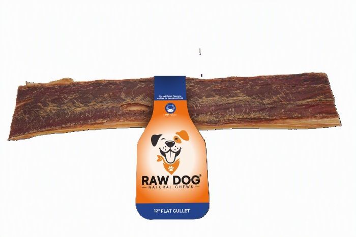 Raw Dog Natural Chews Flat Gullet Jerky Dog Chew 12 inches