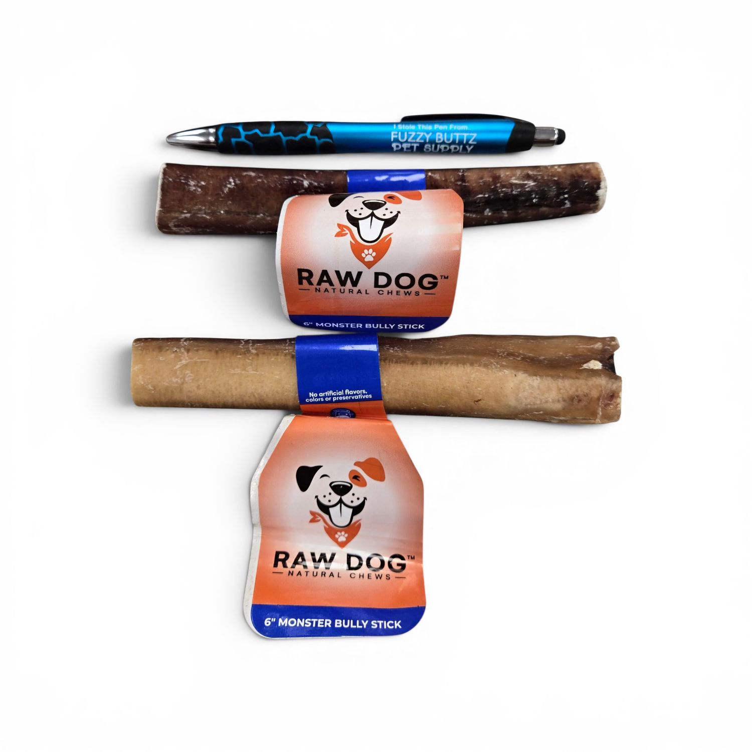 Raw Dog Natural Chews Monster Bully Stick Dog Chew 6 inch
