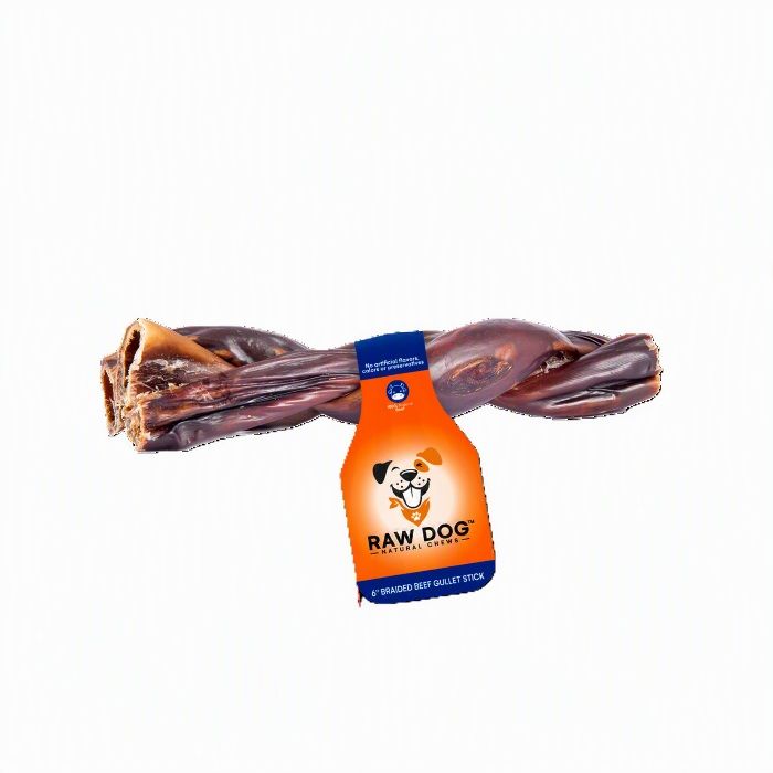 Raw Dog Natural Chews Braided Gullet Stick 6 inch