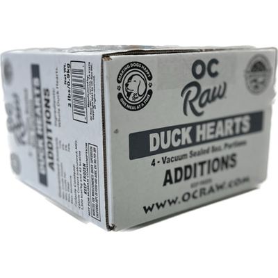 OC Raw Additions Frozen Duck Hearts 8 oz