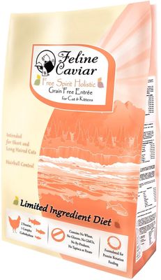 Feline Caviar Free Spirit Chicken Holistic Grain Free Entree Cat &amp; Kitten Food 4.4 lb