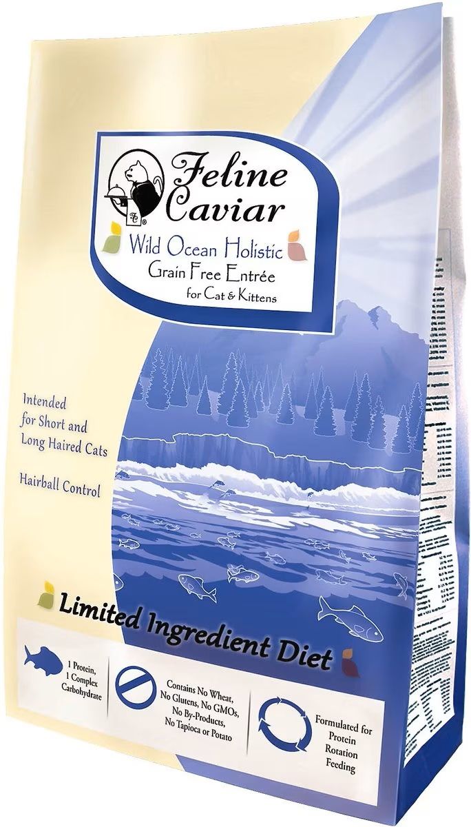 Feline Caviar Wild Ocean Holistic Grain Free Entree Cat &amp; Kitten Food 4.4 lbs