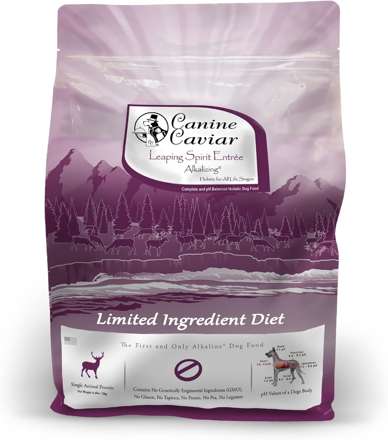 Canine Caviar Leaping Spirit Entrée Alkalizing Holistic Limited Ingredient Diet Dog Food 4.4 lbs