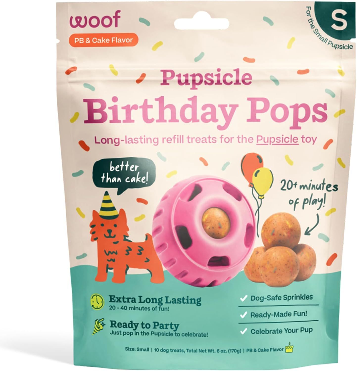 Woof Pupsicle Birthday Pops Refills Lickable Dog Treats Small 10 count
