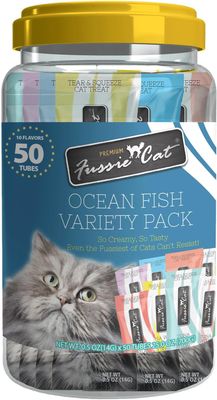 Fussie Cat Ocean Fish Puree Variety 10 Assorted Flavors Single