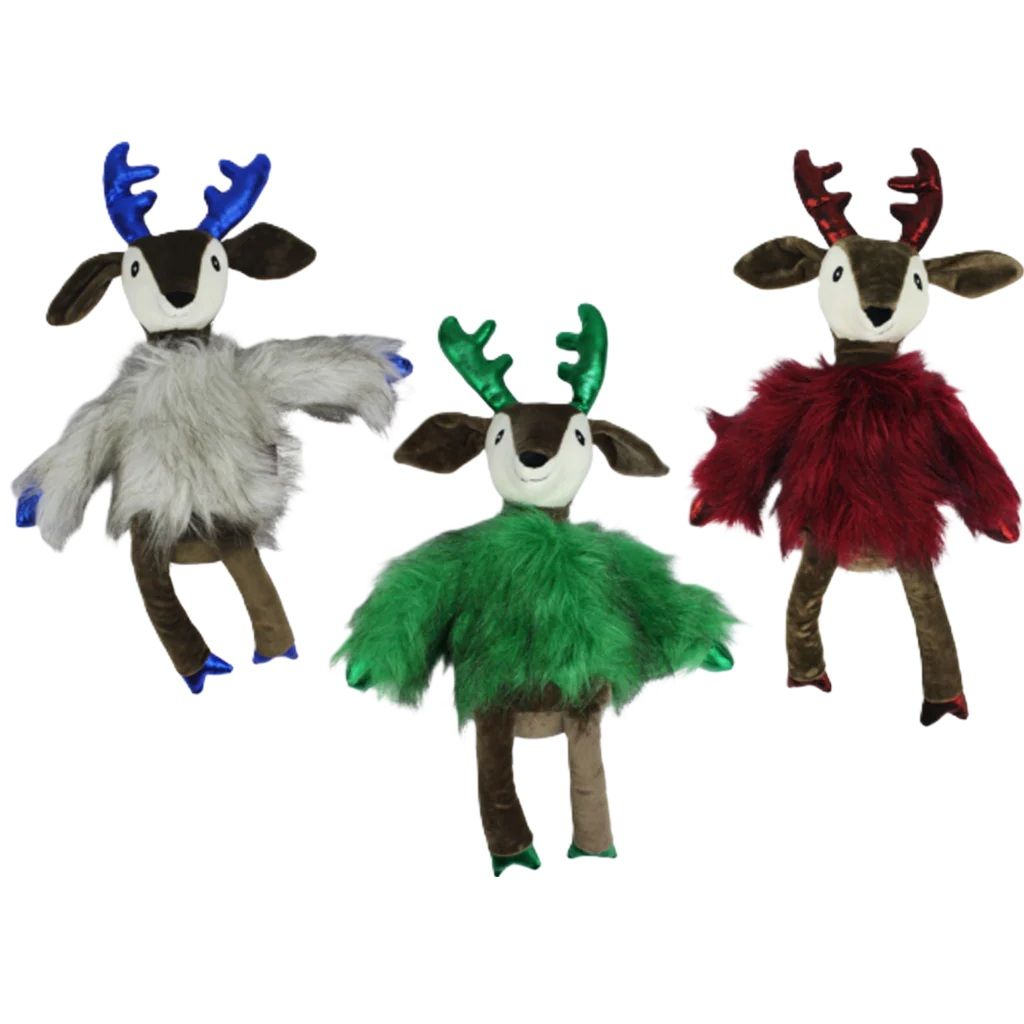 Multipet Dapper Deer Christmas Plush Squeaker Dog Toy