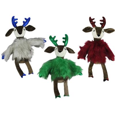 Multipet Dapper Deer Christmas Plush Squeaker Dog Toy