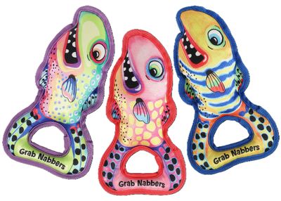 Multipet Fuzzu Grab Nabbers Tough Plush Nylon Dog Toys