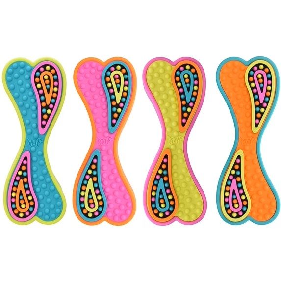 Multipet Grooverz Bone Durable Rubber Dog Toy