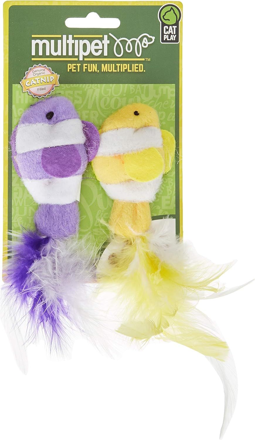 Multipet Clown Fish with Feather Tails Cat Nip Cat Toy 2 Pack