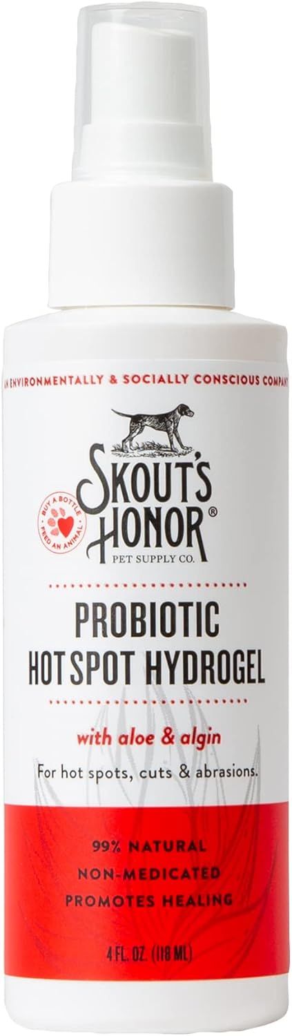SKOUT'S HONOR Probiotic Hot Spot Hydrogel - Natural Hot Spot Treatment, Soothes and Heals Wounds, Burns, and Irritated Skin, Safe for All Skin Types, 4oz