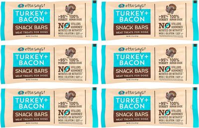 Etta Says Turkey &amp; Bacon Snack Bars Meat Treats for Dogs 1.5 oz