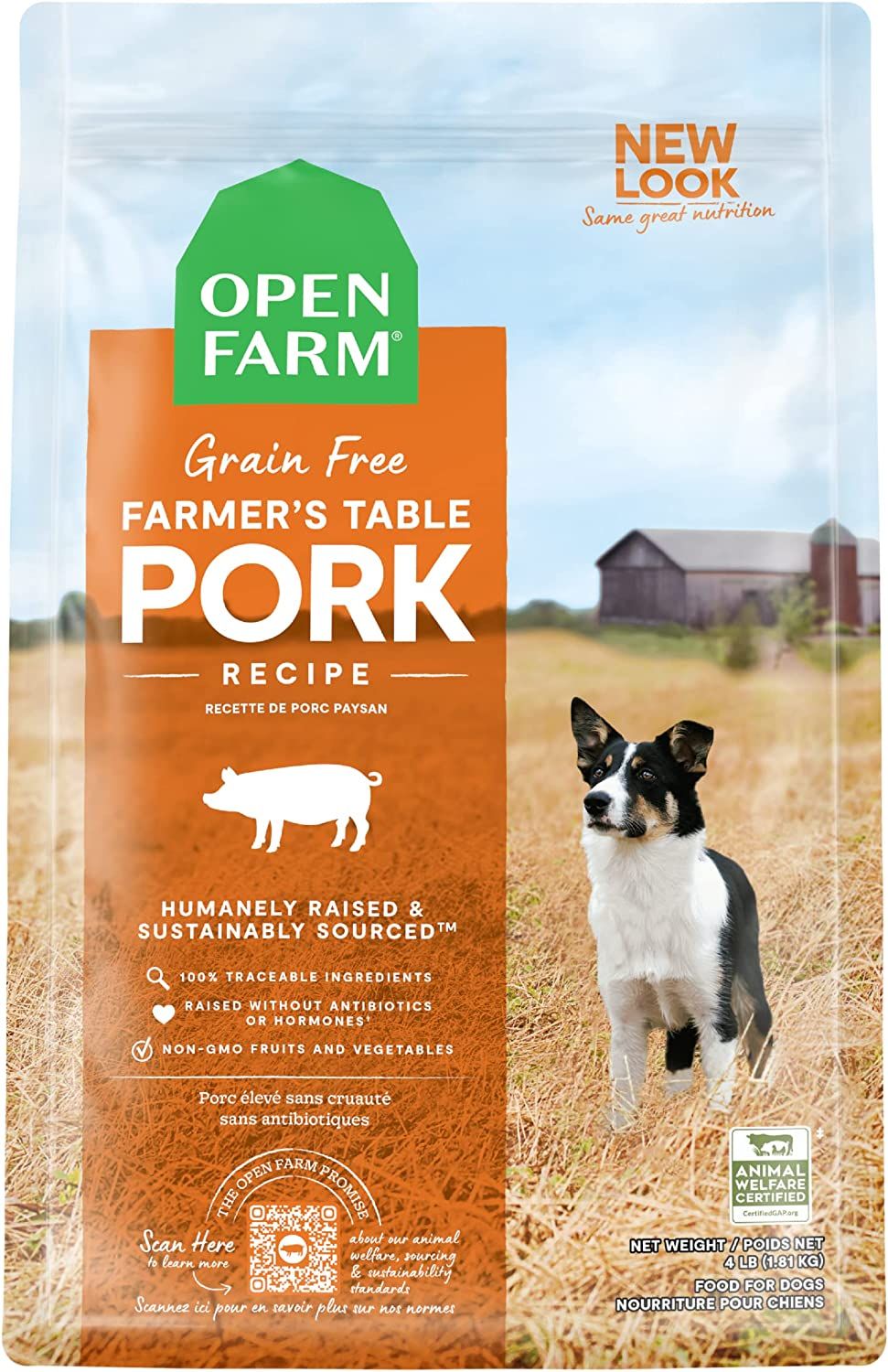 Open Farm Farmer's Table Pork Recipe Grain Free Dog Food 4 lbs