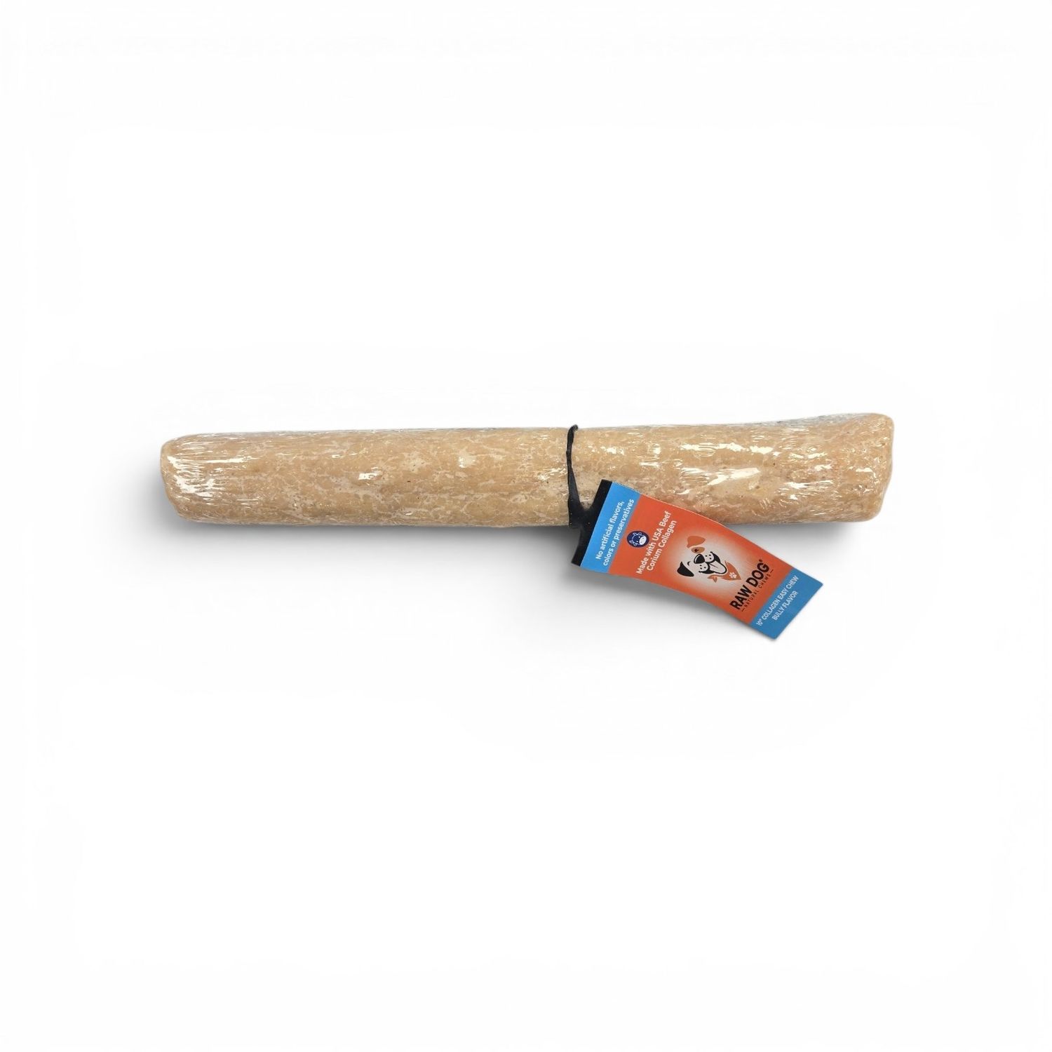 Raw Dog Natural Chews Collagen Easy Chew Stick Bully Flavor Dog Treat 10 inches