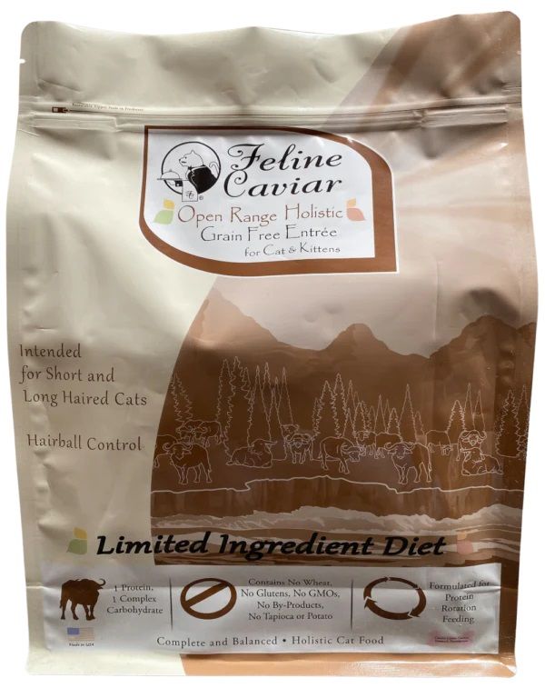 Feline Caviar Open Range Buffalo Holistic Grain Free Entree Cat &amp; Kitten Food 11 lbs