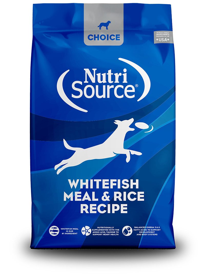 Nutrisource Dog Food Choice Whitefish Meal &amp; Rice Recipe 5 lbs