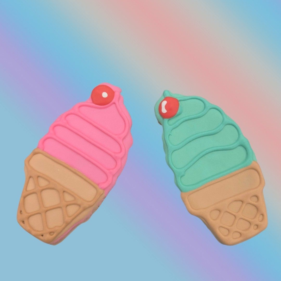 Lunch Menu Ice Cream Cone Dog Treat 3”