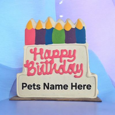 Customizable Happy Birthday Cake Cookie Plaque Dog Treat
