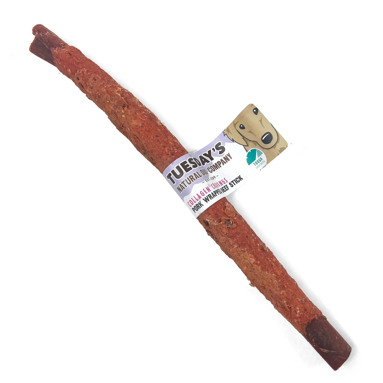 Tuesday's Natural Collagen Cravings Stick with Pork Dog Chew 12 inches