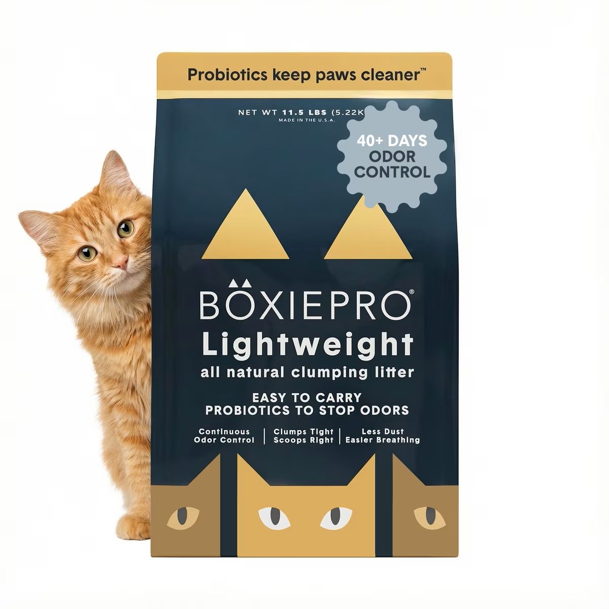 BoxieCat BoxiePro Lightweight All Natural Clumping Litter with Probiotics 11.5 lbs