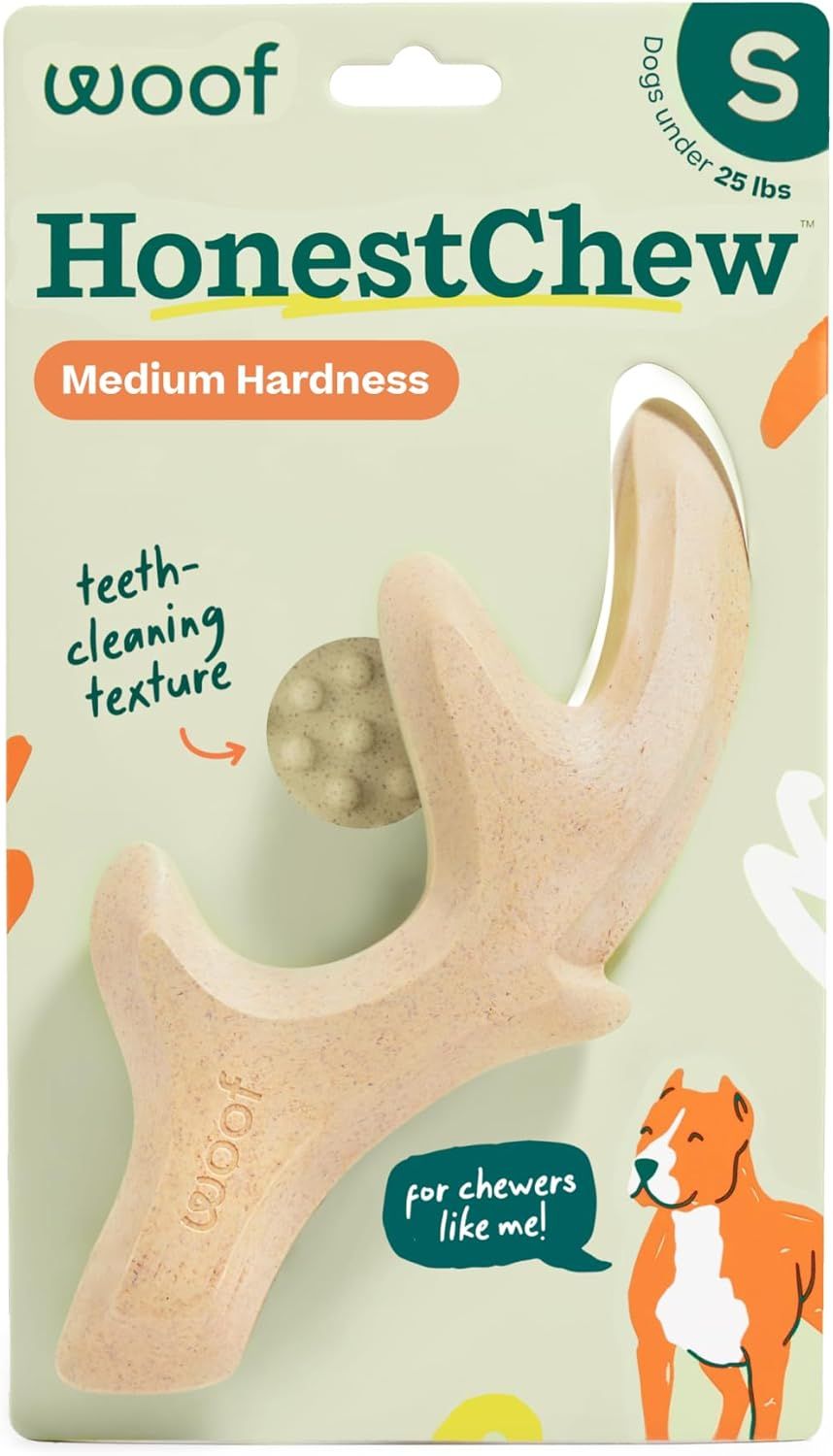 WOOF HonestChew Durable Plant-Based Antler Dog Toy – Small