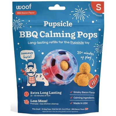 Woof Pupsicle Calming Pops Barbecue Flavor Refills Lickable Dog Treats Small 8 oz