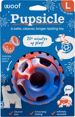 Woof Party Pupsicle Treat Dispensing Dog Toy 4th of July Red White & Blue Large