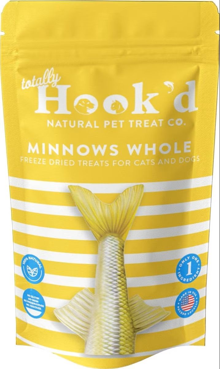 Totally Hooked Minnows Whole Freeze Dried Pet Treats 2 oz