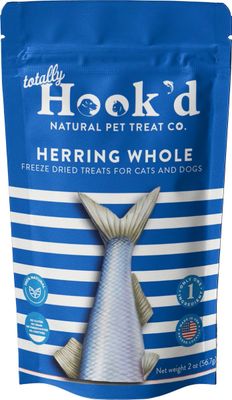 Totally Hooked Herring Whole Freeze Dried Pet Treats 2 oz