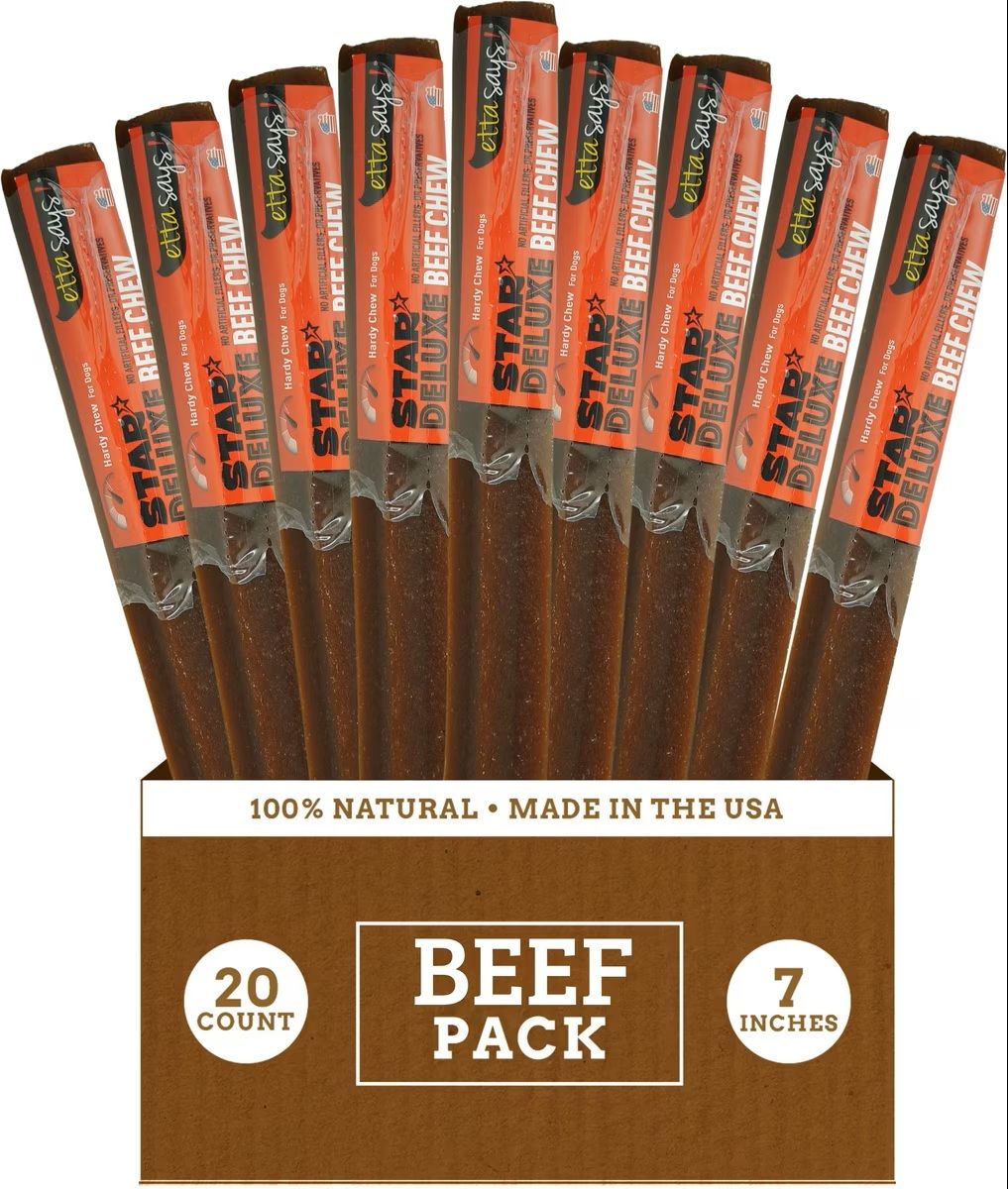 Etta Says Star Deluxe Beef Flavor Natural Dog Chew Treat 7 inch