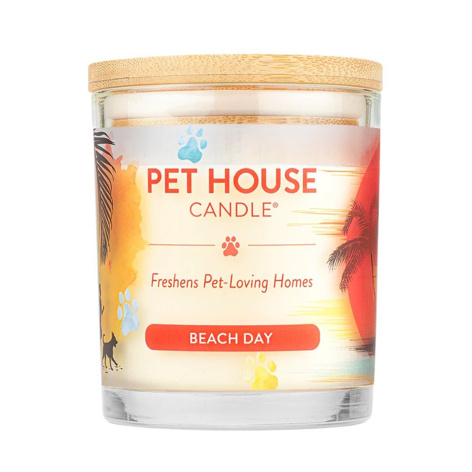 Pet House All Natural Pet Friendly Plant Based Soy Wax Candle Beach Day Scented 9 oz
