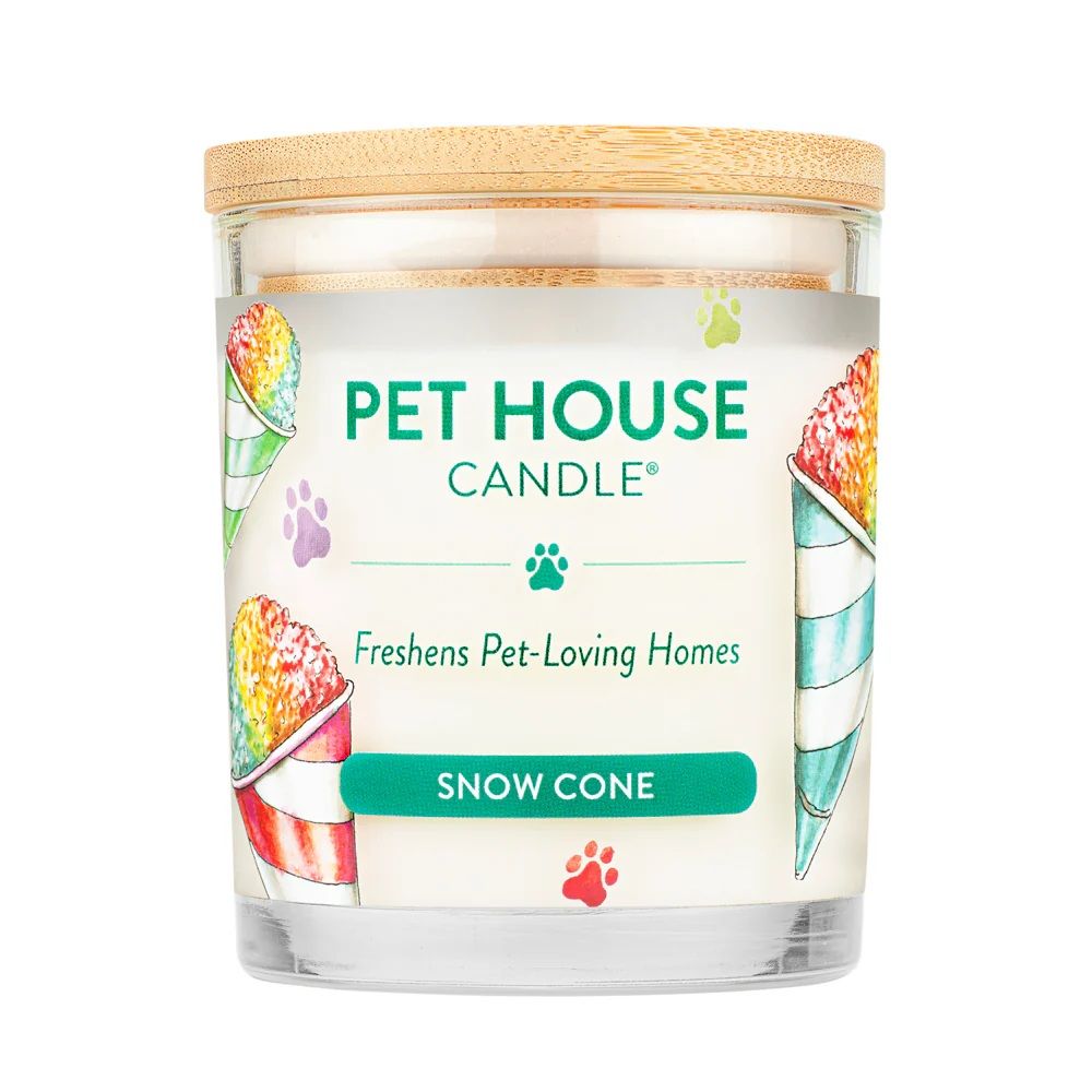 Pet House All Natural Pet Friendly Plant Based Soy Wax Candle Snow Cone Scented 9 oz