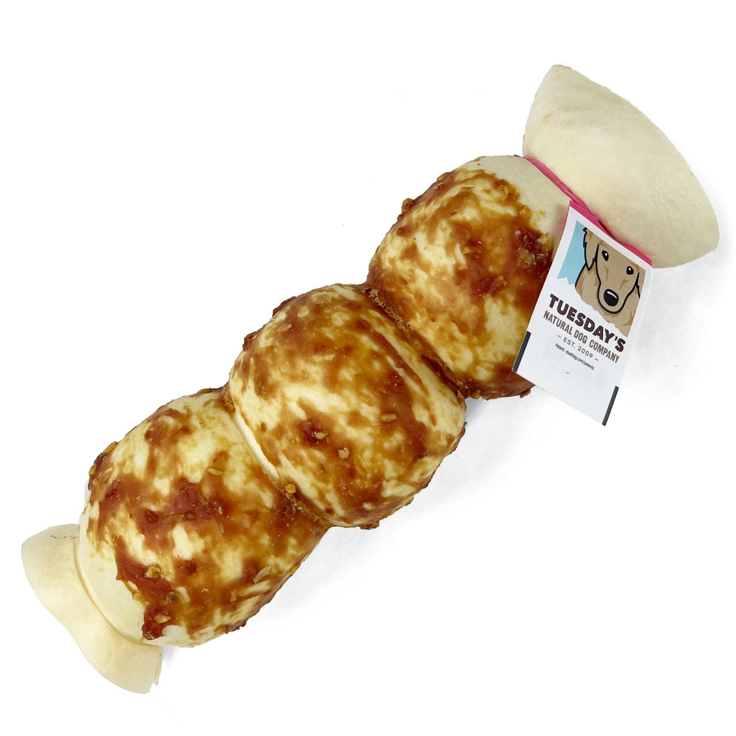 Tuesday's Natural Chicken Basted Beef Cheek Rolls Dog Chew 10 inches