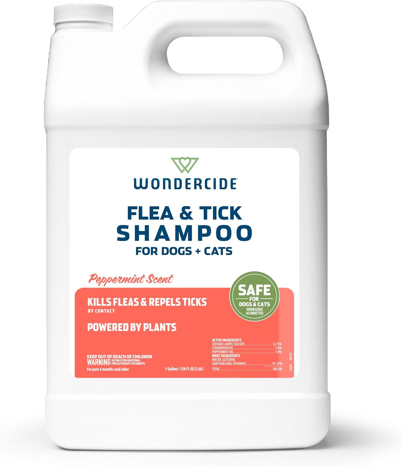 Wondercide Flea &amp; Tick Shampoo for Dogs and Cats – Peppermint (1 Gallon / 128 oz)