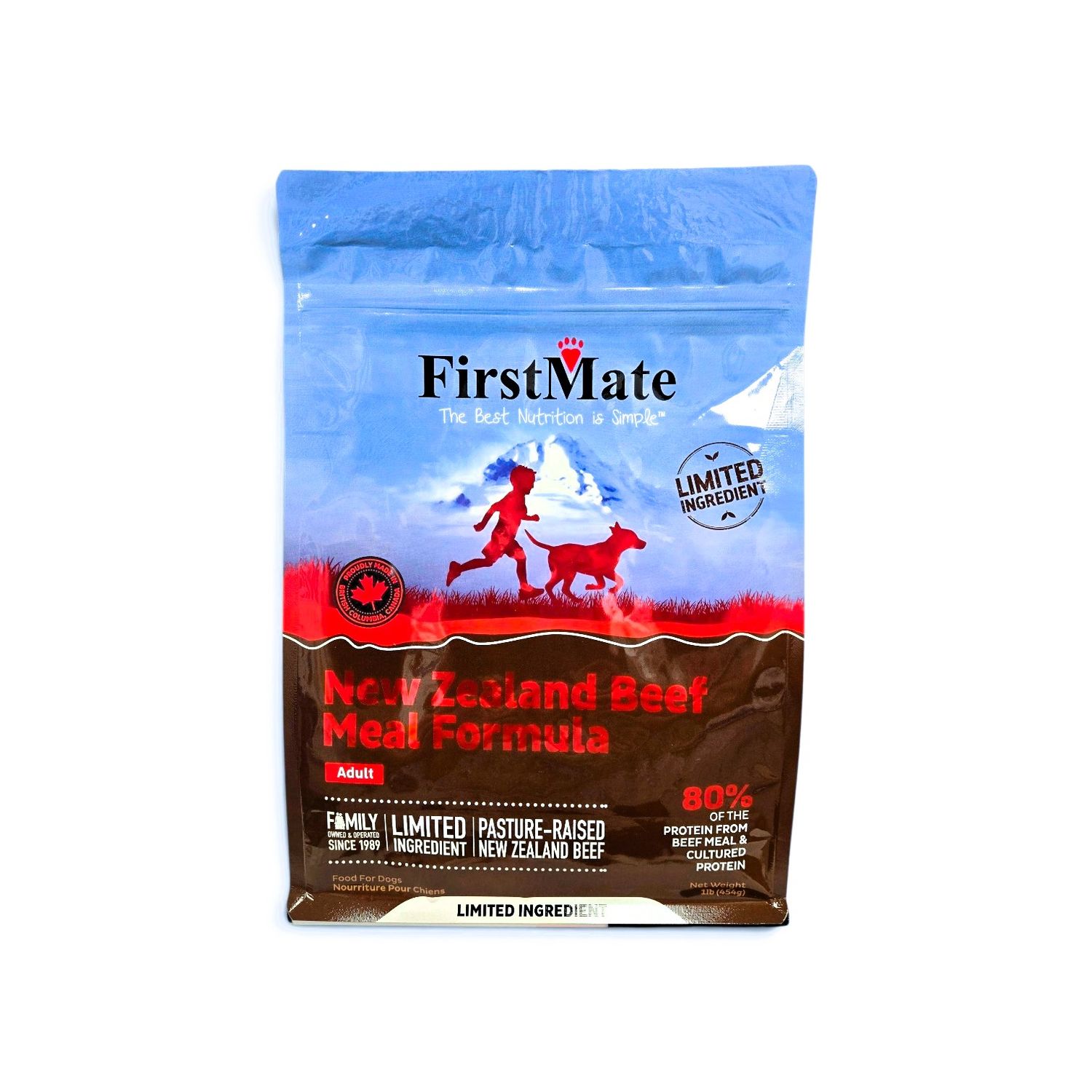 First Mate Grain-Free Limited Ingredient New Zealand Beef Formula Dry Dog Food 1 lbs