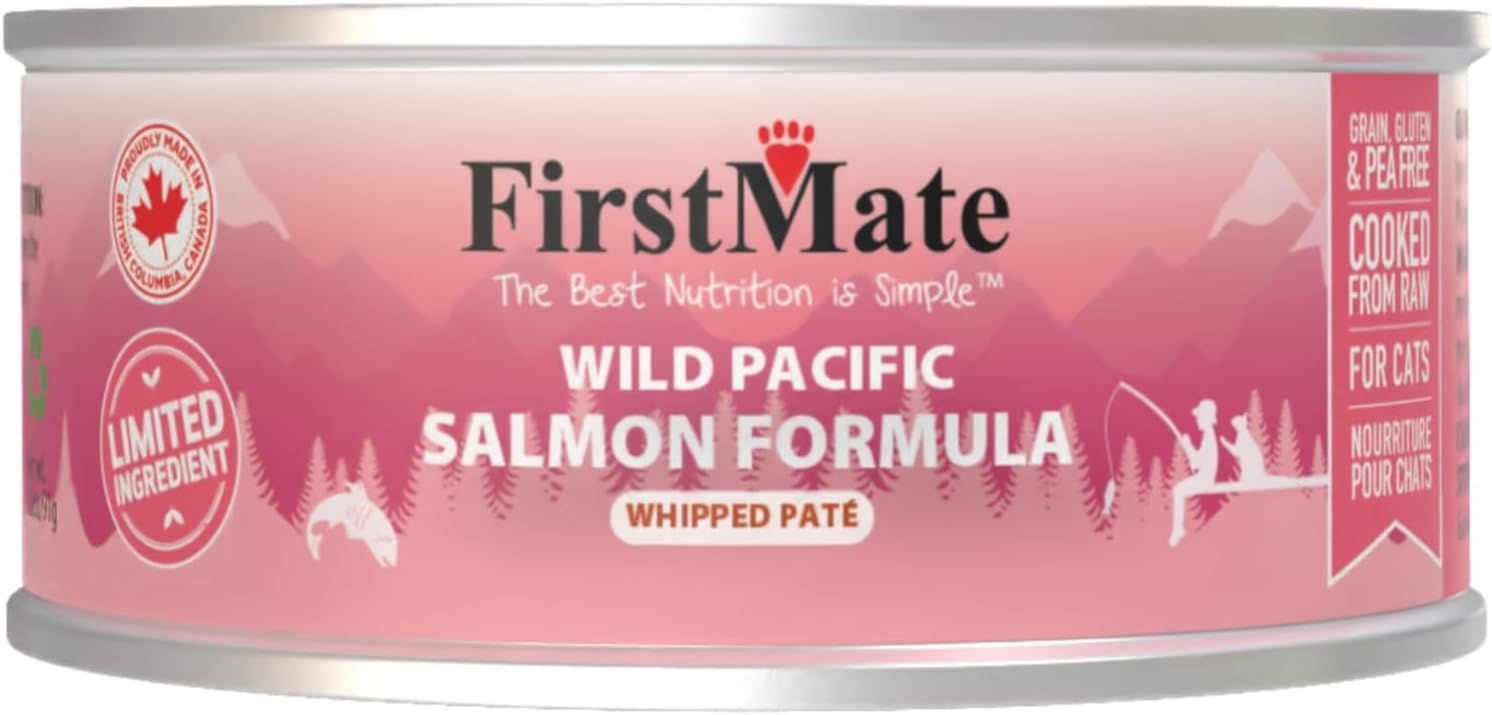 FirstMate Grain-Free Limited Ingredient Wild Pacific Salmon Formula Whipped Pâté Wet Cat Food 3.2 oz